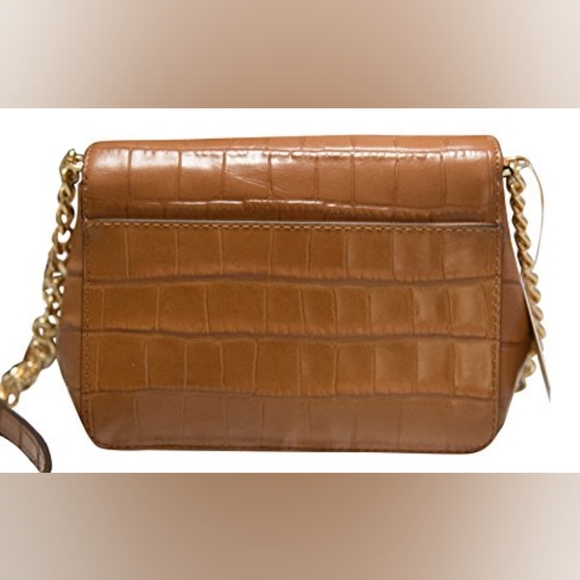 Michael Kors Tina Small Embossed Leather Clutch, Crossbody Shoulder Bag, Walnut - Picture 3 of 5